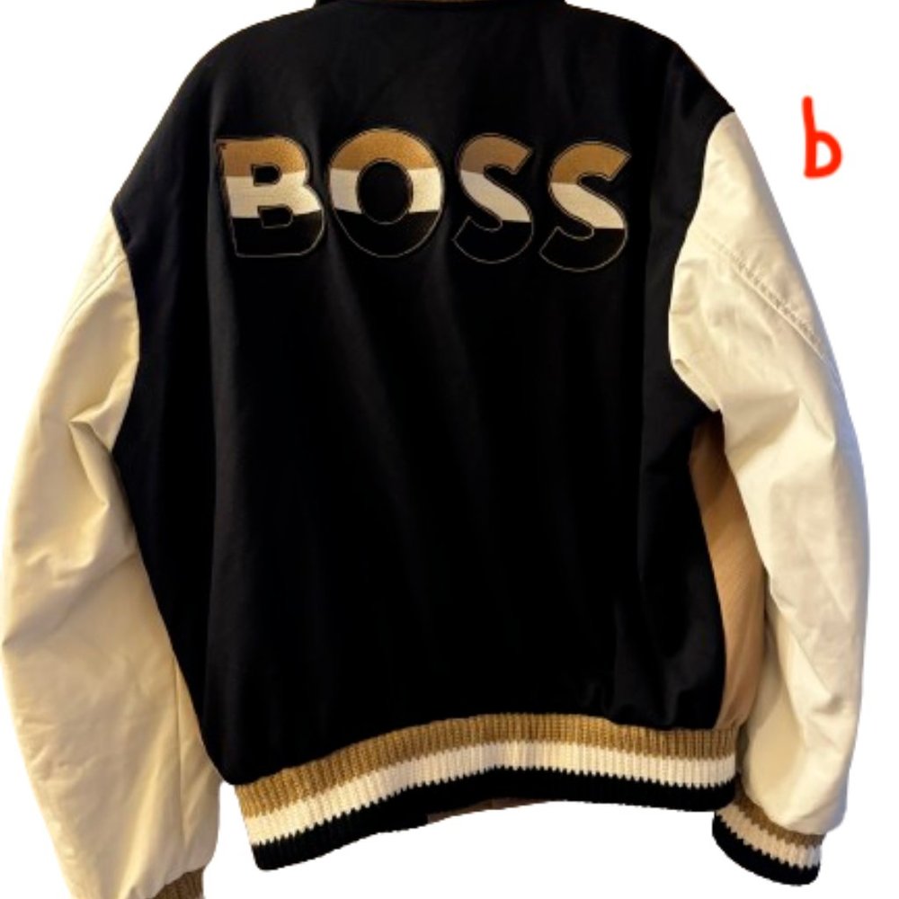 Boss by Hugo Boss Natural Unisex Relaxed-fit Bomber Jacket With Logo Details - Picture 8 of 14